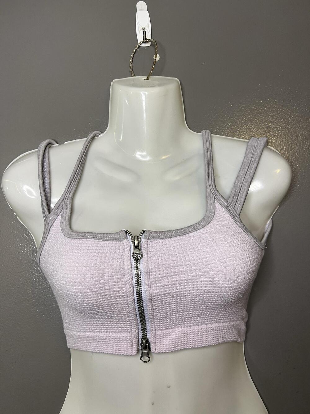 Out From Under Bralette Bra Womens XS/S Pink Zip Front Wireless Knit Crop Top